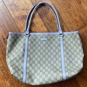 Gucci Monogram tote with lavender lilac details